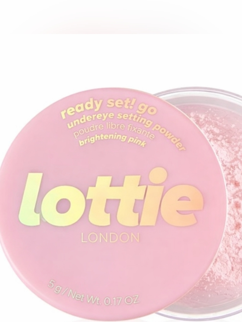 🍒 💕 Lottie London Ready Set Go Setting Powder Brightening Pink 0.17oz ✨